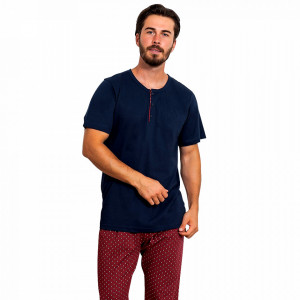 Pijamale Barbati Bumbac 100% Gazzaz by Vienetta 'New in Town'