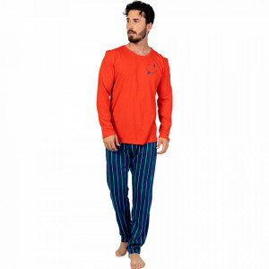 Pijamale Barbati din Bumbac 100% Gazzaz by Vienetta Model 'Happy Life' Red