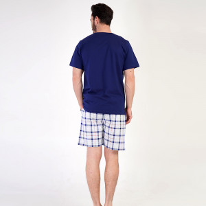 Pijamale Barbati Pantalon Scurt Vienetta | MAN Model 'Break Your Fear' Blue