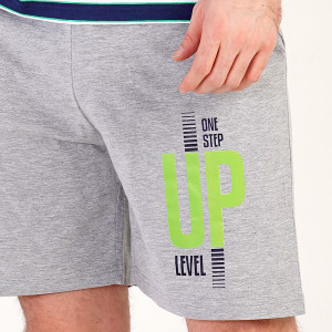 Pijamale Barbati Pantalon Scurt Vienetta | MAN Model 'One Step UP Level' Gray