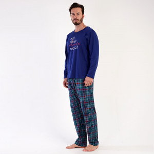 Pijamale Confortabile Barbati Vienetta|MAN, Model 'Eat Sleep Dance Repeat' Blue