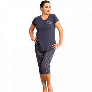 Pijamale Confortabile din Bumbac Marimi Mari Vienetta Model 'Lost in Memories'