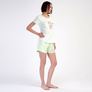 Pijamale Dama din Bumbac 100% Vienetta, Model 'Little Princess' | Relaxare si Confort in Stil Prințesă! Prezentare din lateral.