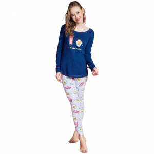 Pijamale Dama Vienetta Dream Model 'Eggcellent - Better Togeter'