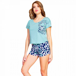 Pijamale Dama Vienetta, 'Wild but Still Sexy' Culoare Verde