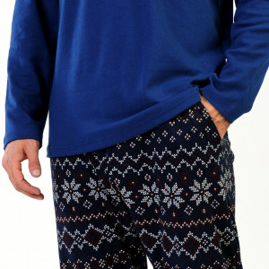 Pijamale din Bumbac Interlock Vienetta | MAN pentru Barbati Model 'Winter Ornaments'