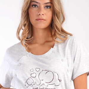 Pijamale Gravide si Alaptat Vienetta Model 'Have One's Moments' Gray