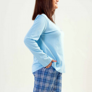 Pijamale Marimi Mari din Bumbac Vienetta Model 'Stay Positive and Beauty'