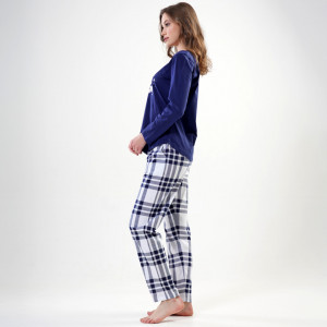 Pijamale Vienetta din Bumbac Model 'Dream Big' Blue