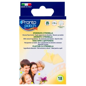 Plasturi Anti Țânțari Citronella Pronto Patch | Protecție Naturală | Fără Amoniac & Alcool | 18 Bucăți