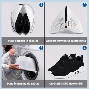 Sac Spălare Încălțăminte Compatibil cu Mașina de Spălat | Material Rezistent