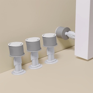 Opritor de Ușă din Silicon cu Prindere pe Perete Anti-Coliziune Gri 4x8,5 cm