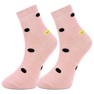 Sosete Bumbac Set 2 Perechi Model 'Dots & Emoji' Pink