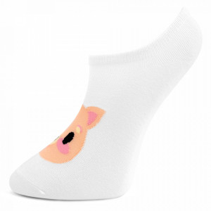Sosete Cipici Dama Set 4 Perechi Culoare Alb Model 'Miss Piggy'