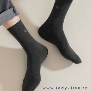 Sosete Clasice Fără Cusătură pentru Bărbați Set 2 Perechi | Handsome Dark Grey