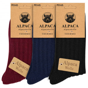 Șosete din Lână de Alpaka Set 3 Perechi Model 'Classic Heat'