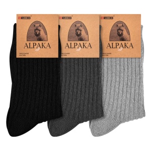 Șosete din Lână de Alpaka Set 3 Perechi | Model 'Wool Crafted' - Prezentare șosete cu etichetă.