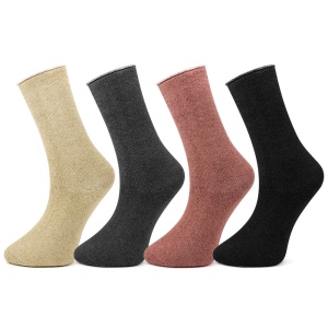 Sosete Termo din Lână Set 4 Buc, Marca UK LOOKeN® Model 'Extra Warm' Color. Prezentare sosete pe picior.