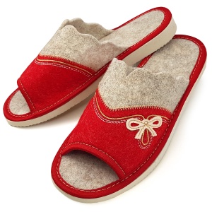 Summer Vogue Red Fabric Slippers | Elegance, Natural Comfort, Airy Design