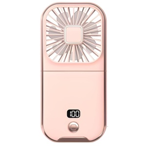Ventilator Portabil 3în1 de Mână, Gât sau Birou | 3 Viteze, Acumulator 3000mAh, Afișaj Digital și Suport Telefon, Roz