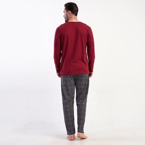 Pijamale Bărbați Confortabile Vienetta | MAN Model 'Future - World Wide' - Prezentare pijama din spate.
