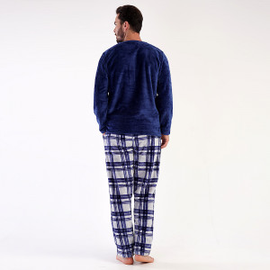 Pijamale Calduroase din Extra Soft Vienetta | Man, Model 'Boss' Blue