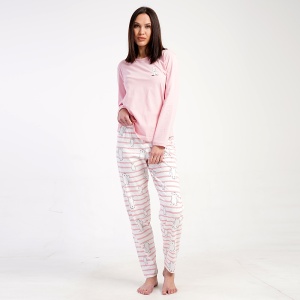 Pijama Damă din Bumbac 100% Vienetta, Model 'Love All You Need' - prezentare pijama vedere din față.