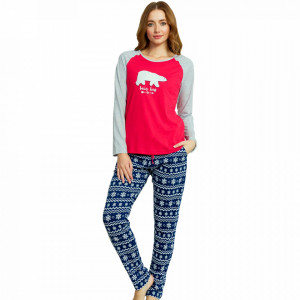 Women's 100% Cotton Pajamas Vienetta Model 'Bear Hug'