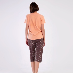 Pijama Damă Mărimi Mari din Bumbac 100% Vienetta, 'Soul Shine' - Prezentare pijama din spate.