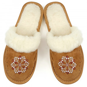 Women's Slippers Material Leather Color Gray Model 'Red Refinement'