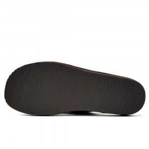 Papuci de Casa din Piele cu Talpa Groasa Culoare Maro, Model 'Luxury Man' Brown
