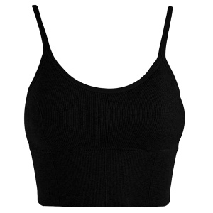 Bustieră Damă Seamless Elevate Black, Bretele Reglabile Înguste și Bandă Elastică Lată