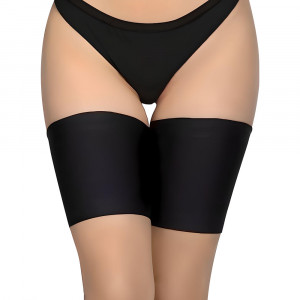 Jartiera cu Silicon Protectie Frecare Intre Picioare Satin Thigh Band Culoare Negru