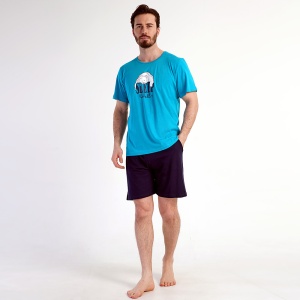 Men's Pajamas Shorts 'Sleep Well' - Timeless Style, Modern Comfort | Vienetta MAN