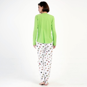 Pijama Dama din Bumbac 100% Vienetta, Model 'WasaBae'. Prezentare pijama din spate.