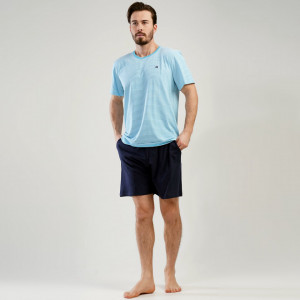 Pijamale Barbati din Bumbac cu Pantalon Scurt Vienetta | MAN Model 'M of Magic'