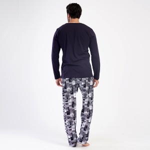 Pijamale Bărbați din Bumbac 100% Vienetta | MAN Model 'Collect' . Prezentare pijama din spate.