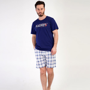 Pijamale Barbati Pantalon Scurt Vienetta | MAN Model 'Break Your Fear' Blue