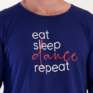 Pijamale Confortabile Barbati Vienetta|MAN, Model 'Eat Sleep Dance Repeat' Blue