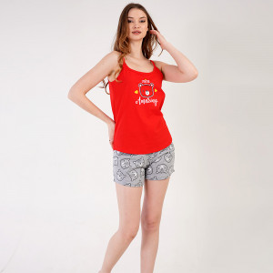 Pijamale cu Maieu Vienetta Model 'You're Amazing' Red