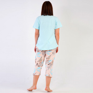 Pijamale Dama Marimi Mari Vienetta Model 'Flower Market' Pastel Turquoise