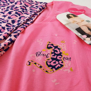 Pijamale Dama Vienetta, 'Charme Black Cat' Pink - Img 2
