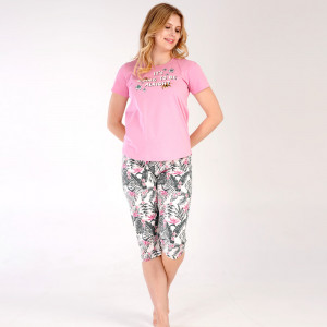 Pijamale Dama Vienetta din Bumbac 100%, Model 'It's Going To Be Alright' Pink