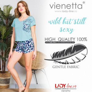 Pijamale Dama Vienetta, 'Wild but Still Sexy' Culoare Verde