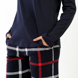 Pijamale Groase din Bumbac Interlock, Brand Vienetta, Model 'All You Need is Sleep' Black