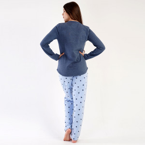 Pijamale Confortabile Vienetta, Model 'Alive' Indigo Gray