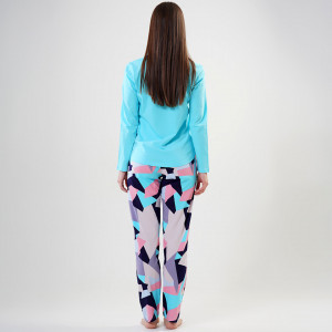 Pijamale Vienetta din Bumbac Model 'Good Time are Coming' Blue