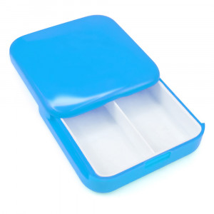 Sliding Medicine Organizer with 2 Compartments Blue Color
