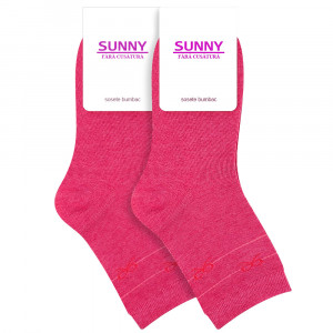Sosete Bumbac Set 2 Perechi Model 'Happy Feet' Fuchsia
