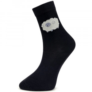 Șosete din Bumbac Love + Fun Set 2 Perechi Model 'Fluffy Sheep' Black & Gray